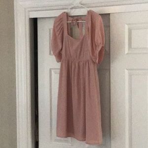 Pink short sleeve baby doll dress